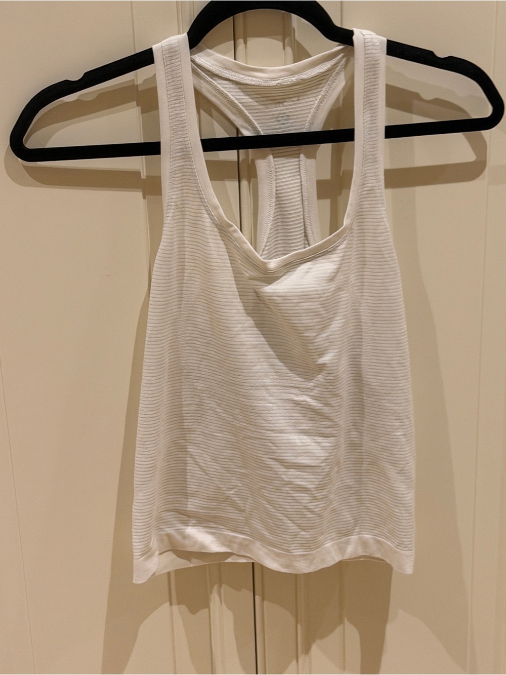 lululemon athletica White Ribbed Racerback Tank